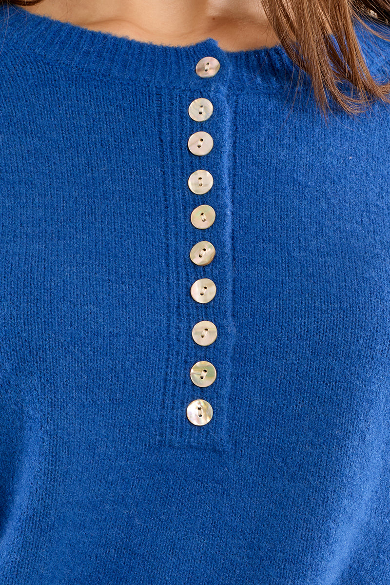 Molly Bracken Raegan Sweater in blue at Miss Behavin'