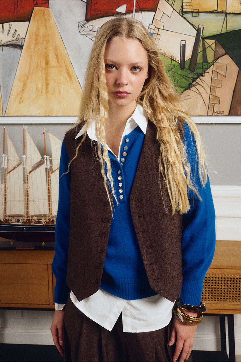 Molly Bracken Raegan Sweater in blue at Miss Behavin'