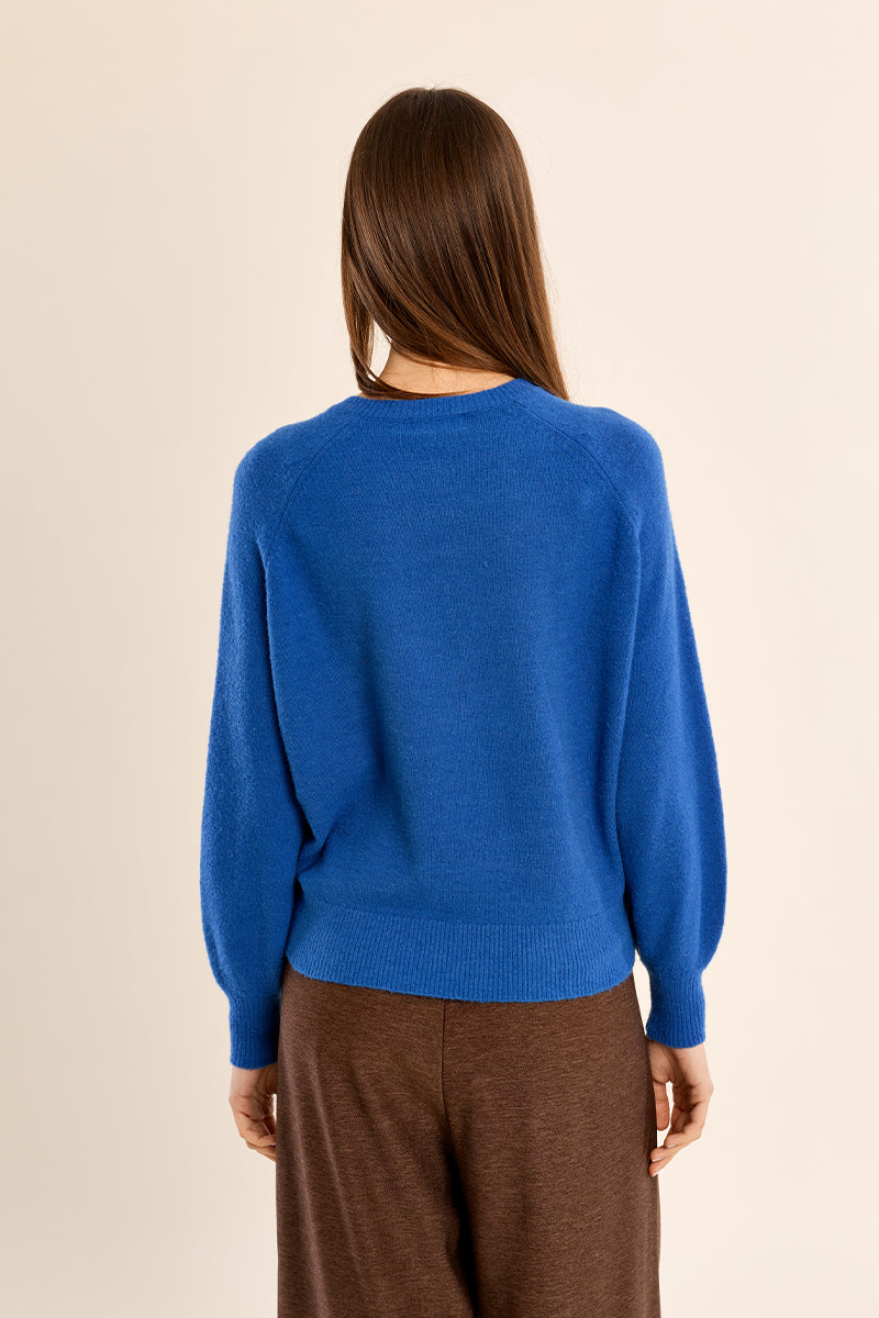 Molly Bracken Raegan Sweater in blue at Miss Behavin'