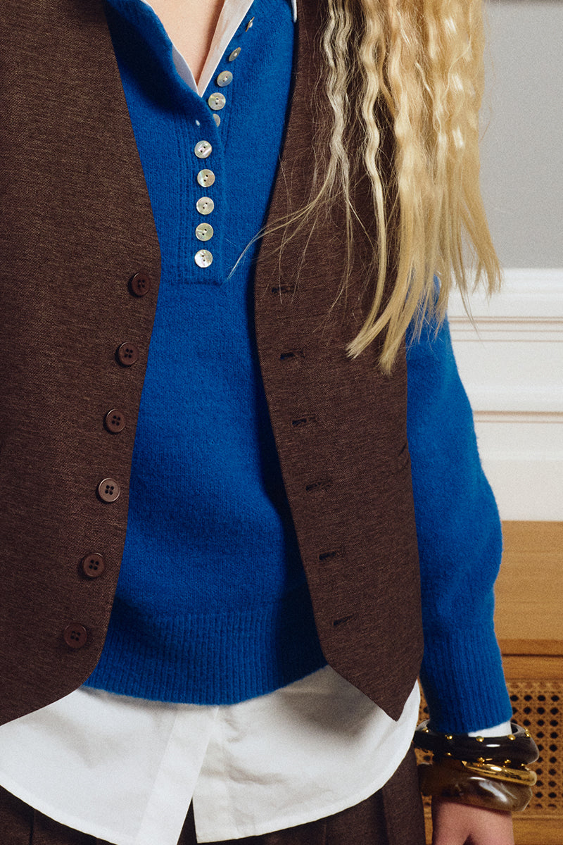 Molly Bracken Raegan Sweater in blue at Miss Behavin'