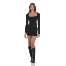 Load image into Gallery viewer, Pearl Open Back Bodycon Dress in Black