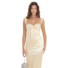 Load image into Gallery viewer, Satin Maxi Dress in Cream