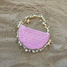 Load image into Gallery viewer, Isla Lavender Small Shells Straw Top Handle