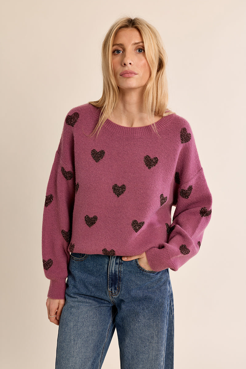 Molly Bracken Ellery Sweater in mauve at Miss Behavin'