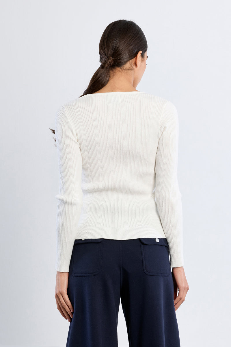 Molly Bracken Lena Sweater in offwhite at Miss Behavin'