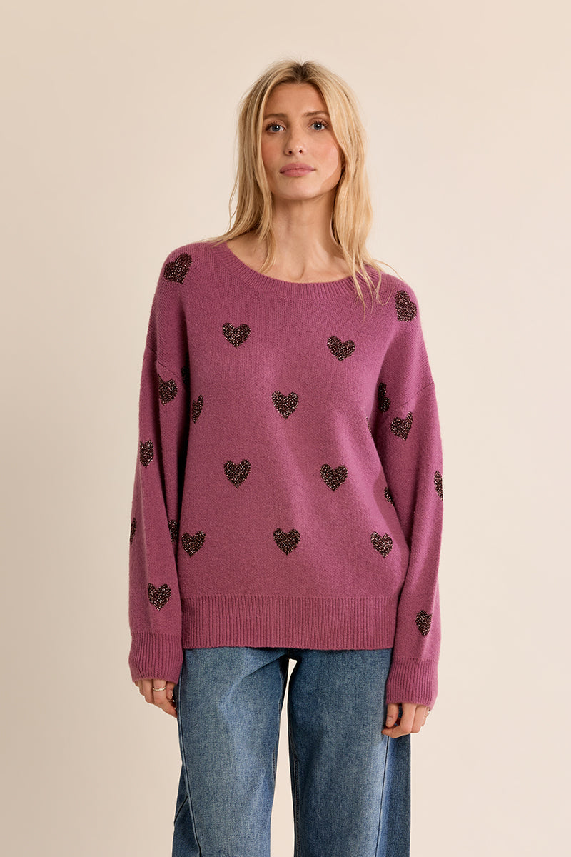 Molly Bracken Ellery Sweater in mauve at Miss Behavin'