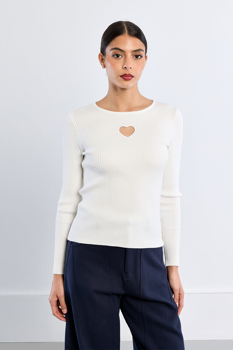Molly Bracken Lena Sweater in offwhite at Miss Behavin'