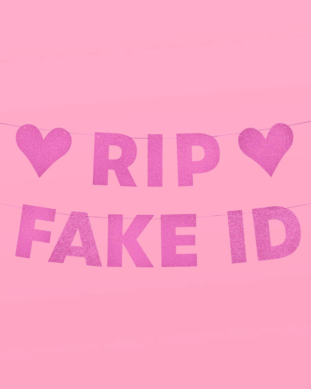 RIP Fake ID Banner, 21st Bday Pink Decor